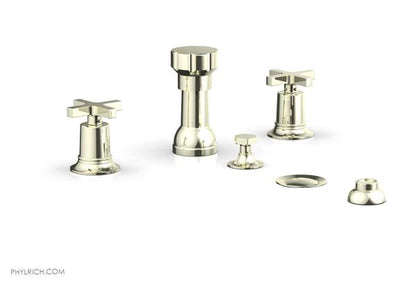 Phylrich - Hex Modern Four Hole Bidet Set - Cross Handles