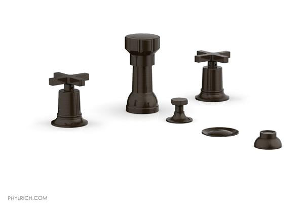 Phylrich - Hex Modern Four Hole Bidet Set - Cross Handles