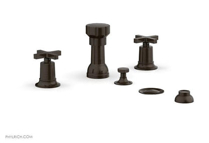 Phylrich - Hex Modern Four Hole Bidet Set - Cross Handles