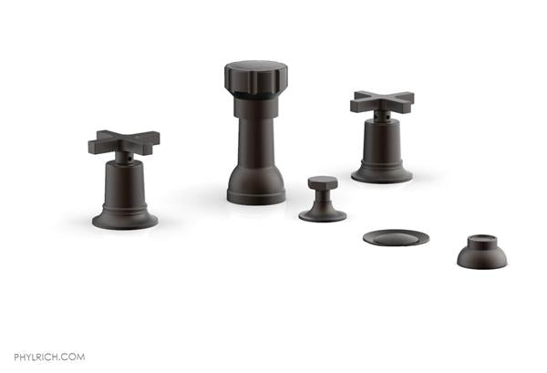 Phylrich - Hex Modern Four Hole Bidet Set - Cross Handles