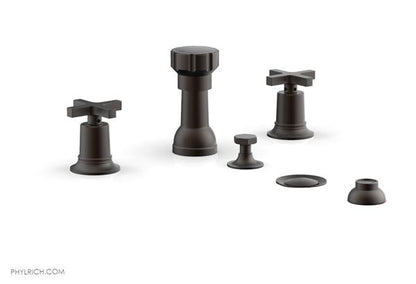 Phylrich - Hex Modern Four Hole Bidet Set - Cross Handles