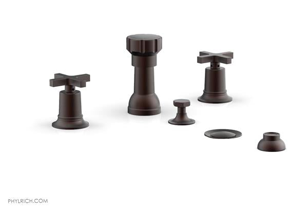 Phylrich - Hex Modern Four Hole Bidet Set - Cross Handles