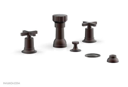 Phylrich - Hex Modern Four Hole Bidet Set - Cross Handles
