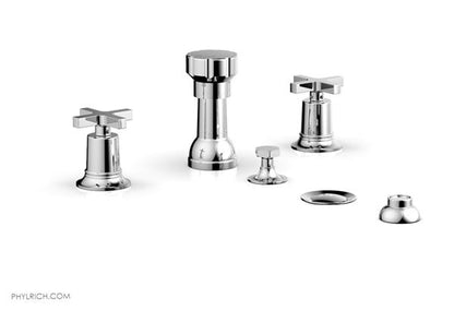 Phylrich - Hex Modern Four Hole Bidet Set - Cross Handles