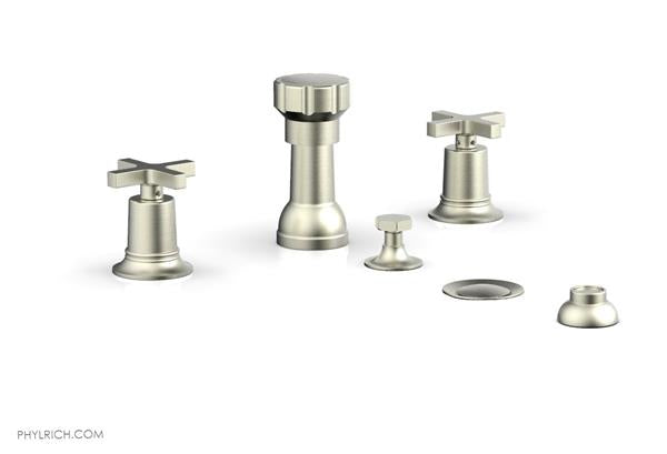 Phylrich - Hex Modern Four Hole Bidet Set - Cross Handles