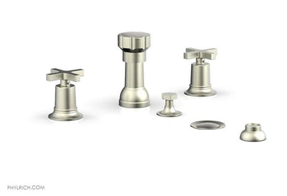 Phylrich - Hex Modern Four Hole Bidet Set - Cross Handles