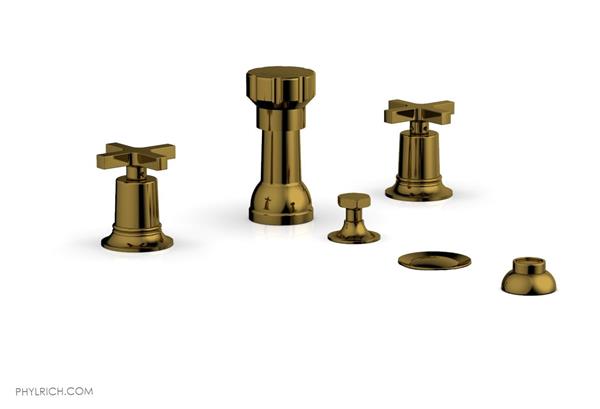 Phylrich - Hex Modern Four Hole Bidet Set - Cross Handles