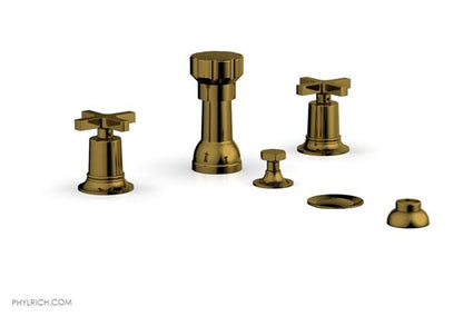 Phylrich - Hex Modern Four Hole Bidet Set - Cross Handles