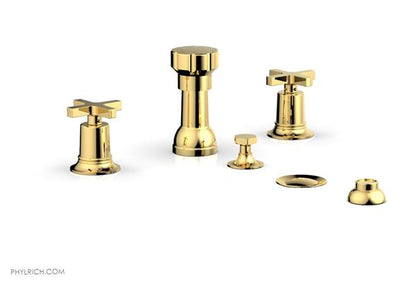 Phylrich - Hex Modern Four Hole Bidet Set - Cross Handles