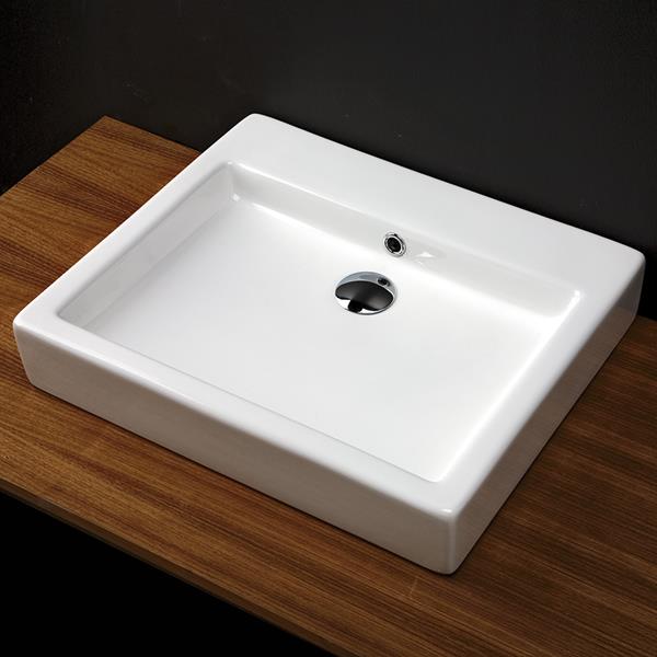 Lacava - Aquaplane Wall-Mount Or Above-Counter Porcelain Bathroom Sink, Glazed Back