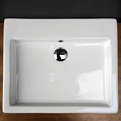 Lacava - Aquaplane Wall-Mounted Or Above-Counter Porcelain Bathroom Sink With Overflow, 22 1/4 InchW, 18 1/2 InchD, 4 InchH