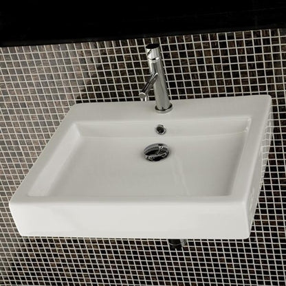 Lacava - Aquaplane Wall-Mounted Or Above-Counter Porcelain Bathroom Sink With Overflow, 22 1/4 InchW, 18 1/2 InchD, 4 InchH