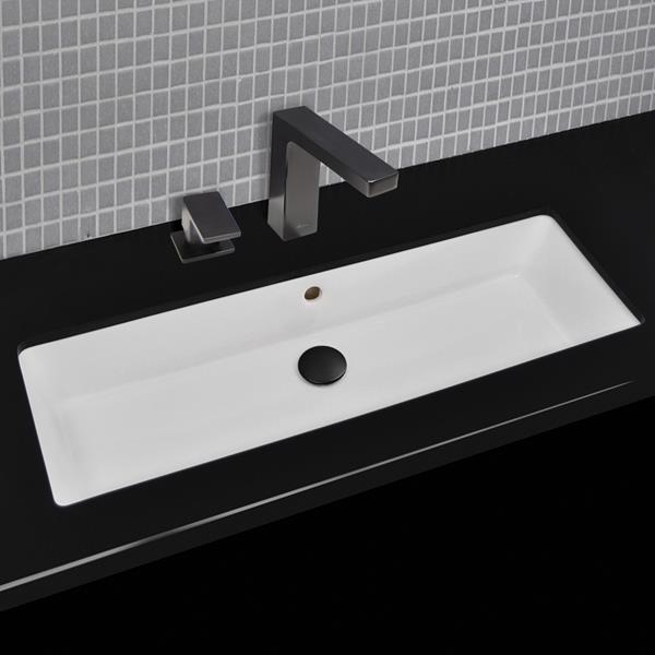 Lacava - Aquagrande Under-Counter Porcelain Bathroom Sink With Glazed Exterior And Overflow