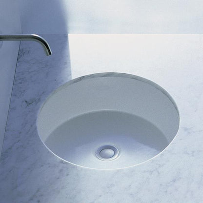 Lacava - Twin Set Under-Counter Porcelain Bathroom Sink With An Overflow, Glazed Exterior, 19 3/4 InchDiam, 6 7/8 InchH