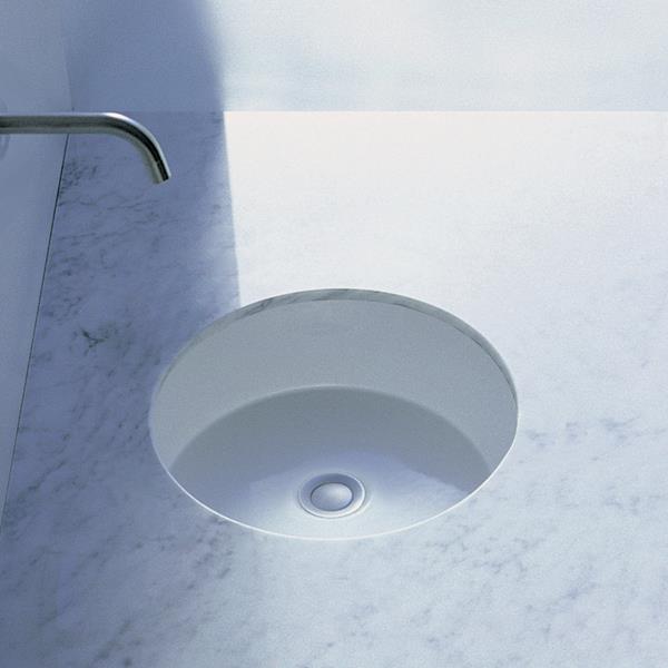 Lacava - Twin Set Under-Counter Porcelain Sink With An Overflow. Unglazed Exterior. Diam: 11-7/8 Inch, H: 5 Inch