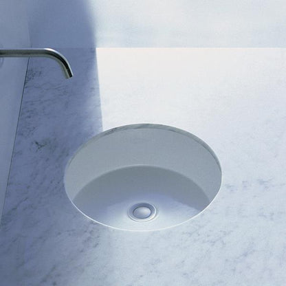 Lacava - Twin Set Under-Counter Porcelain Sink With An Overflow. Unglazed Exterior. Diam: 11-7/8 Inch, H: 5 Inch