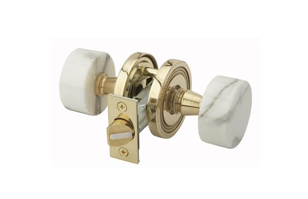 Phylrich - White Marble Door Knob Passage Set