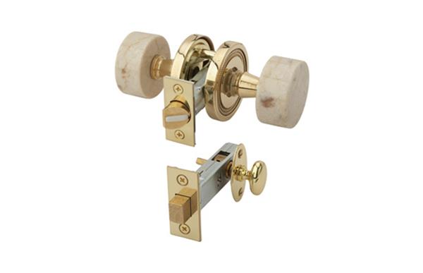 Phylrich - Beige Marble Door Knob with Privacy Bolt