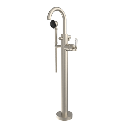 Santec - Evelyn Crystal Trim - Floor Mount Tub Filler With Hand Shower