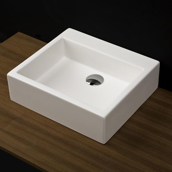 Lacava - Luce Vessel White Solid Surface Washbasin With Overflow