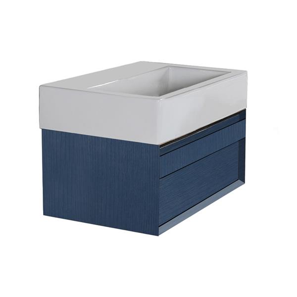 Lacava - Luce Wall-Mount Under-Counter Vanity With Finger Pulls On One Drawer