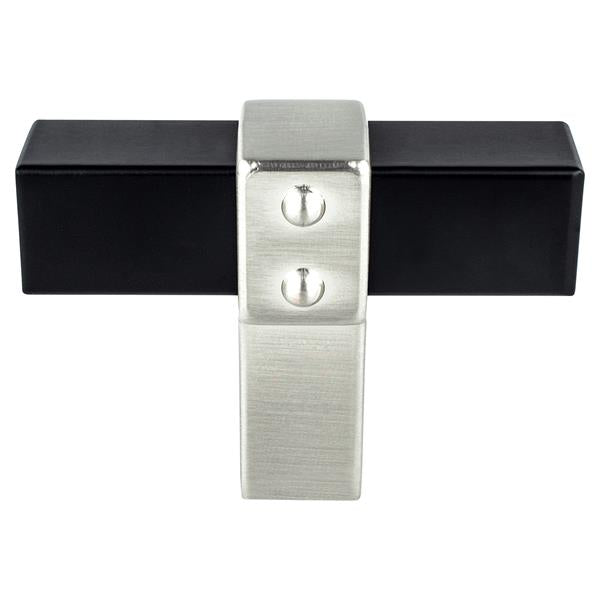 Berenson - Rivet Rebel Matte Black Bar and Brushed Nickel Post Knob