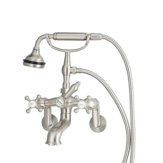 Cheviot - Wall Mount Tub Filler W/ Hand Showe - Cross Handles