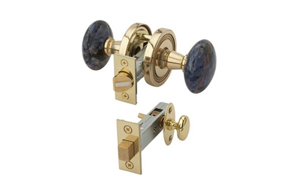 Phylrich - Blue Sodalite Door Knob with Privacy Bolt