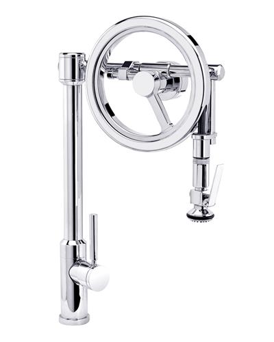 Waterstone - Endeavor Wheel Pulldown Faucet - Lever Sprayer