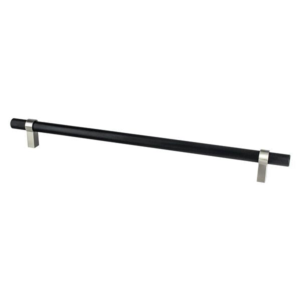 Berenson - Radial Reign 18 inch CC Matte Black Bar and Brushed Nickel Posts Appliance Pull