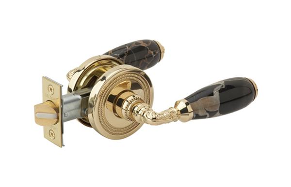 Phylrich - Black Marble Door Lever Passage Set