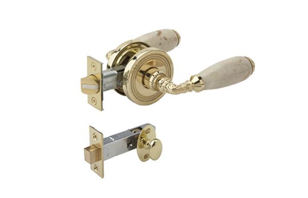Phylrich - Beige Marble Door Lever with Privacy Bolt