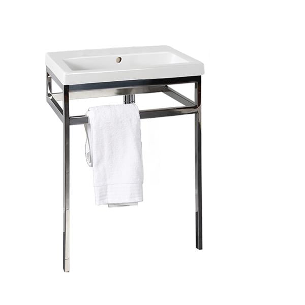 Lacava - Aquaquattro Floor-Standing Metal Console Stand With A Towel Bar