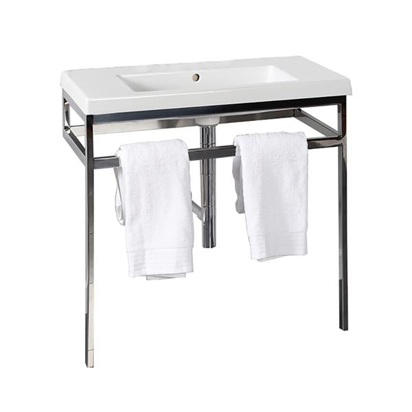 Lacava - Aquaquattro Floor-Standing Metal Console Stand With A Towel Bar