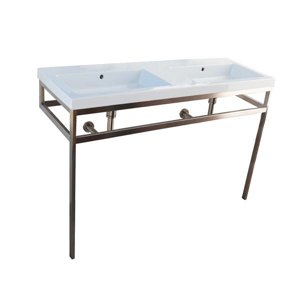 Lacava - Aquaquattro Floor-Standing Metal Console Stand With A Towel Bar