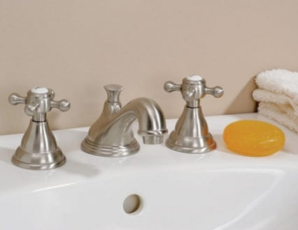 Cheviot - Widespread Sink Faucet, Cross Handles