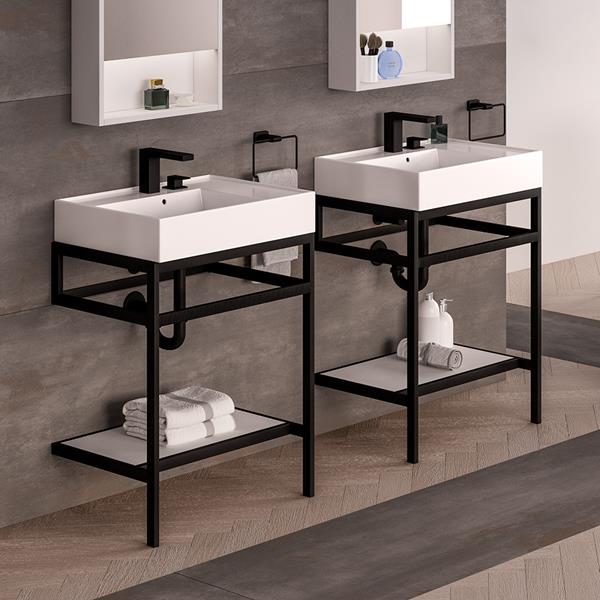 Lacava - Aquasei Optional Wood Slatted Shelf For Metal Console Stand Aqs-Bx-24.