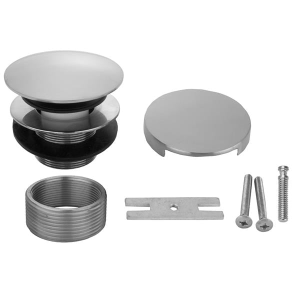 Jaclo - Round Top Toe Control Tub Drain with Round No Hole Faceplate