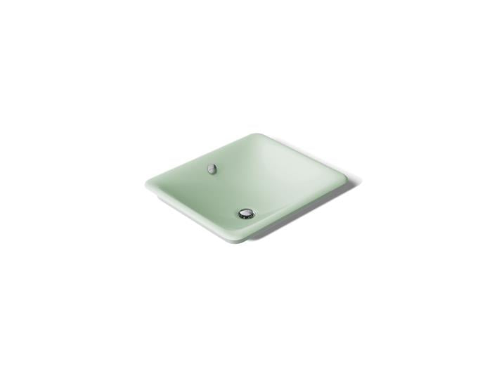 Kohler - Iron Plains 18-1/2 Inch Rectangular Drop-In/Undermount/Vessel Bathroom Sink With Overflow - Aspen Green