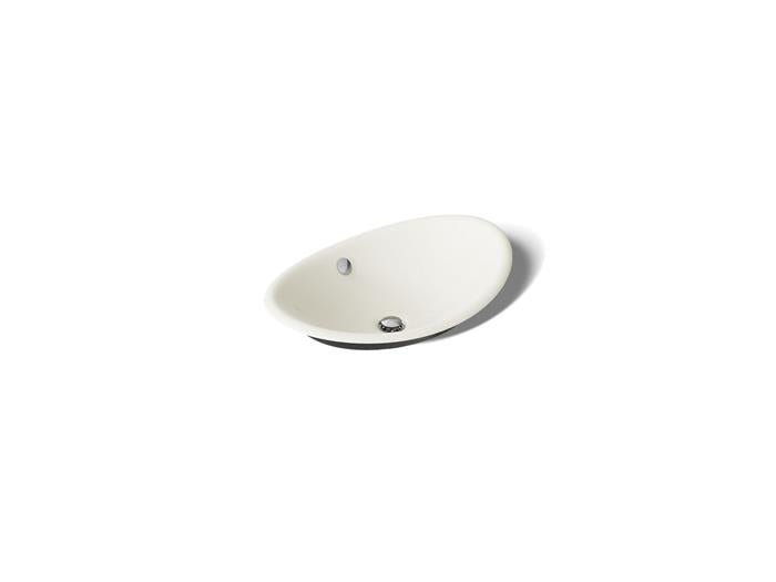 Kohler - Iron Plains 20-3/4 Inch Oval Vessel Bathroom Sink With Overflow - Biscuit