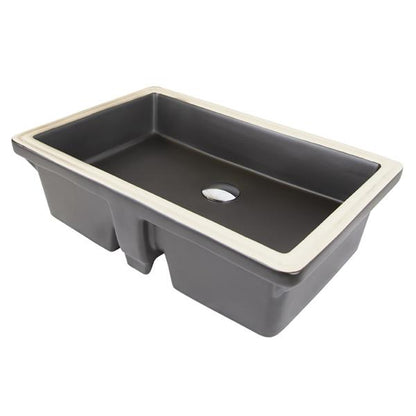 Lacava - Cube Under-Counter Porcelain Bathroom Sink With An Overflow, Unglazed Exteri. 22 InchW, 15 3/8 InchD, 6 InchH