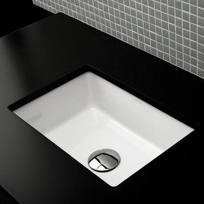 Lacava - Cube Under-Counter Porcelain Bathroom Sink With An Overflow, Unglazed Exterior. 17 InchW, 12 InchD, 5 7/8 InchH .