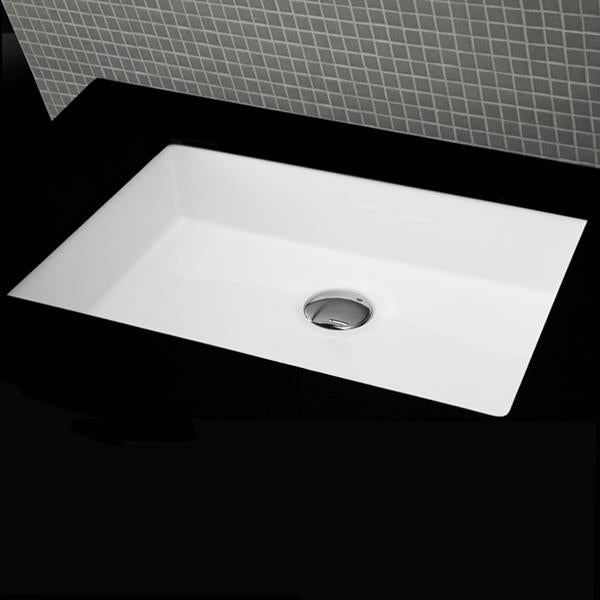 Lacava - Cube Under-Counter Porcelain Bathroom Sink With An Overflow, Unglazed Exteri. 24 InchW, 16 1/8 InchD, 6 1/2 InchH