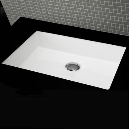 Lacava - Cube Under-Counter Porcelain Bathroom Sink With An Overflow, Unglazed Exteri. 24 InchW, 16 1/8 InchD, 6 1/2 InchH
