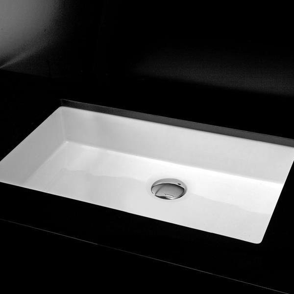 Lacava - Cube Under-Counter Porcelain Bathroom Sink With An Overflow. 28 InchW, 13 3/4 InchD, 5 3/4 InchH