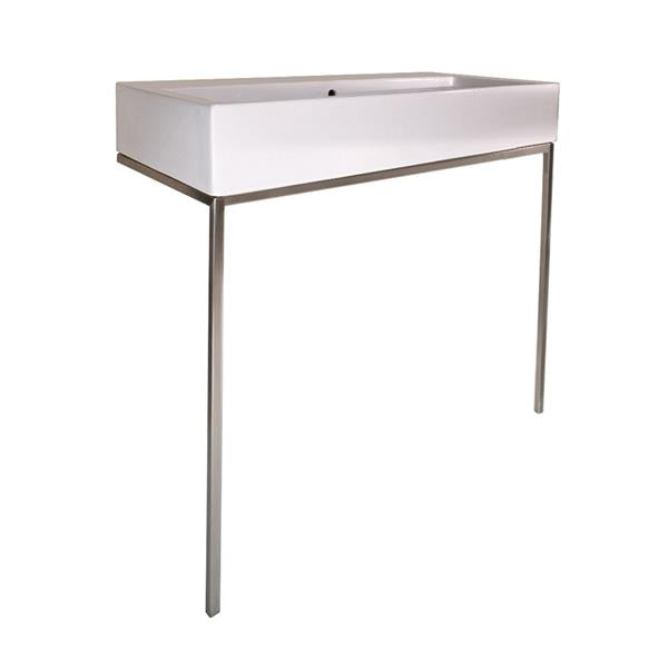 Lacava - Aquagrande Floor-Standing Metal Console Stand With A Towel Bar. It Must Be Attached To A Wall.W: 39 3/8” D: 18 1/2” H: 29 Inch-Ada