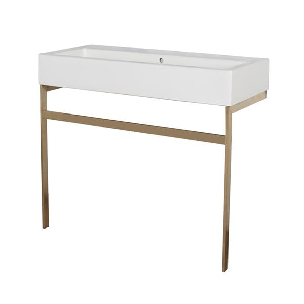 Lacava - Aquagrande Floor-Standing Metal Console Stand With A Towel Bar
