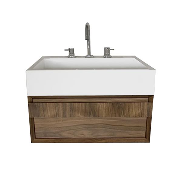 Lacava - Luce Wall-Mount Under-Counter Vanity With Finger Pulls On One Drawer