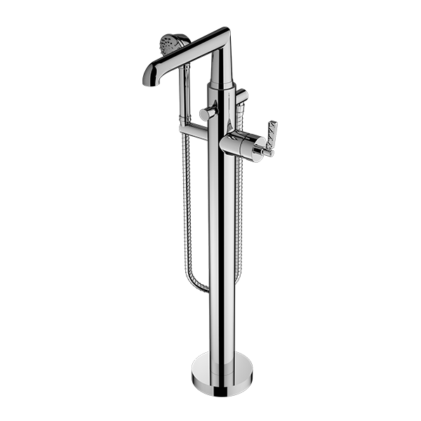 Santec - Lattice Trim - Floor Mount Tub Filler With Hand Shower