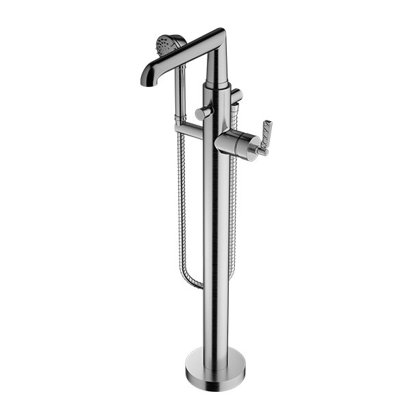 Santec - Lattice Trim - Floor Mount Tub Filler With Hand Shower
